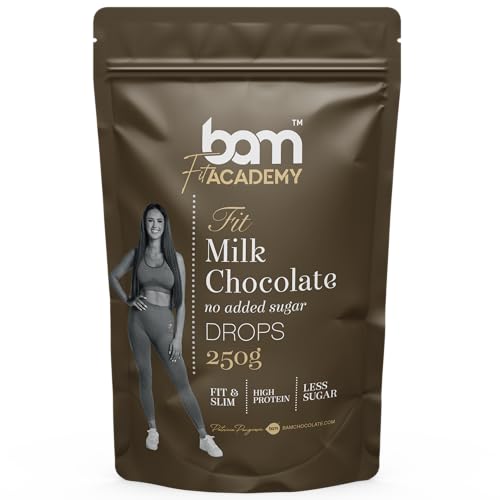 BAM Premium Milchschokolade Drops, Callets, Chips zum Schmelzen, Backen für Zuhause und Profi (250 g (ohne Zuckerzusatz)) von BAM