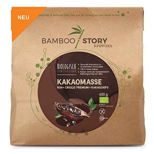Roh | BAMBOO STORY | Kakaomasse | Kakaochips | Criollo | Peruanishes | Bio | 400g 100% Reine von BAMBOO STORY