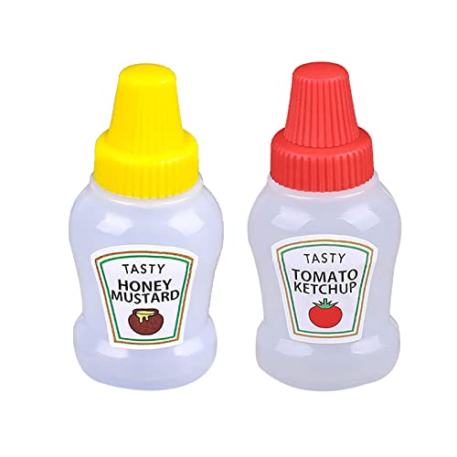 BAOK -Ketchup-Flasche - Gewürzflasche für das Mittagessen für Kinder - 2 Stück -Ketchup-Flasche 25 ml Gewürz-Squeeze-Flaschen Saucenbehälter für Camping, Büro, Schule, Grillen von BAOK