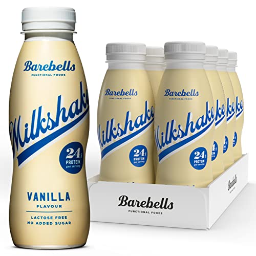 Barebells Cremiger Eiweiss shake – zuckerarm, 24 Gramm Protein pro Flasche, laktosefrei – Vanilla Milkshake, 8 x 330ml von BAREBELLS