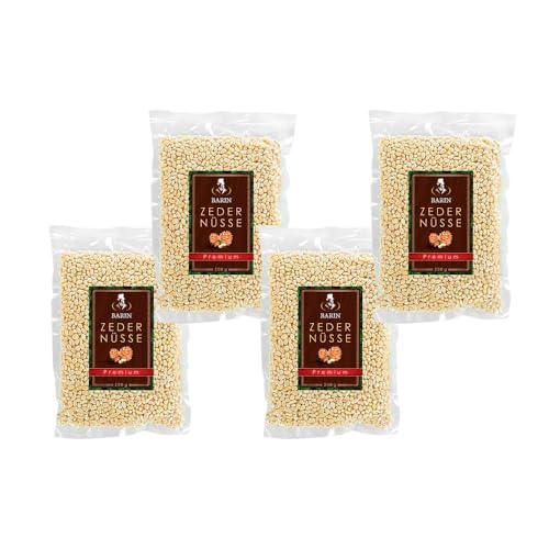 BARIN sibirisches Set: 4-er sibirische Zedernüsse Premium 4 x 500 g, Nuss, Snack, Zedernkerne, Superfood, Pinienkerne + Zedernussöl, 100 ml, unraffiniert, erste Kaltpressung von BARIN