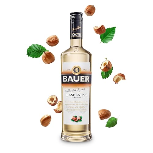 Bauer Kuss der Haselnuss Obstbrand - Haselnüsse in ihrer vollendeten Form - Spirituosen aus Österreich seit 1920 - Haselnuss Schnaps Geschenk Idee (1 x 0,7L) von BAUER Schnaps DESTILLERIE FRANZ BAUER GRAZ