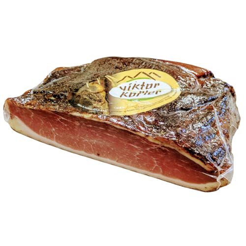 BAVAREGOLA 1/2 Hamme Südtiroler Speck 2,4kg - Südtiroler Spezialität von Viktor Kofler/Lana -Schinkenspeck geräuchert & luftgetrocknet am Stück von BAVAREGOLA