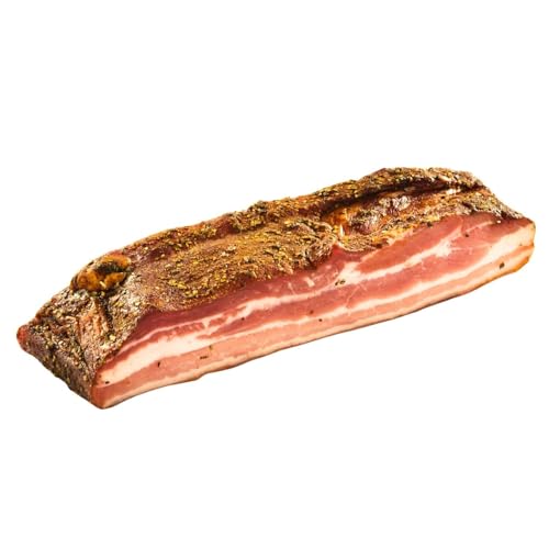 BAVAREGOLA Pancetta aus Südtirol - 400g - Original Speck aus Italien - Bauchspeck geräuchert & luftgetrocknet am Stück - Südtiroler Speck Spezialität von BAVAREGOLA