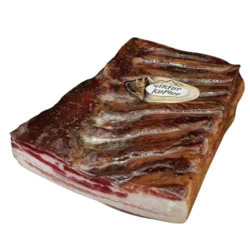 BAVAREGOLA Pancetta aus Südtirol - halbe Hamme 1,4kg - Original Speck aus Italien - Bauchspeck geräuchert & luftgetrocknet am Stück - Südtiroler Speck Spezialität von BAVAREGOLA