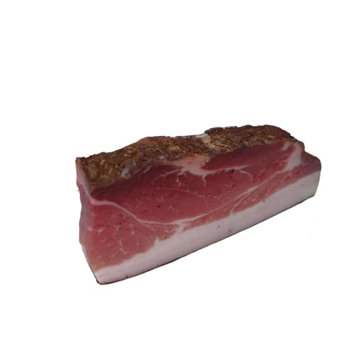 BAVAREGOLA Südtiroler Speck g.g.A. - 200g 6 Monate gereift - Original Südtiroler Speck Spezialität - Schinkenspeck geräuchert & luftgetrocknet von BAVAREGOLA