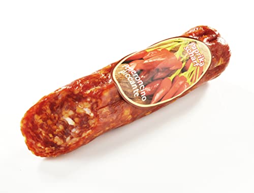 Italienische Salami Pikant - Südtiroler Peperoncino 220g - Viktor Kofler Salami Spezialität aus Lana/Südtirol von BAVAREGOLA
