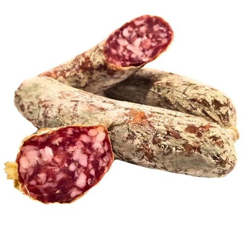 Italienische Salami luftgetrocknet - Salametto classico Cacciatore - Viktor Kofler Salami Spezialität aus Lana/Südtirol im 3er Strang von BAVAREGOLA