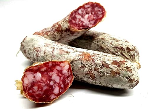 Italienische Salami luftgetrocknet - Salametto classico Cacciatore - Viktor Kofler Salami Spezialität aus Lana/Südtirol im 3er Strang von BAVAREGOLA