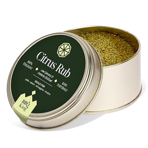 BBQ KING - Citrus Butter Rub Pack à 70 Gr, Dry Rub Bbq für Rind Ideal für Barbecue und Grill, Cucina 100% Gewürz Set Made in Italy, Fleischgewürzmischung (Poulet/Rind) und Gemüse von BBQ KING SPICES ARE ALWAYS THE SECRET