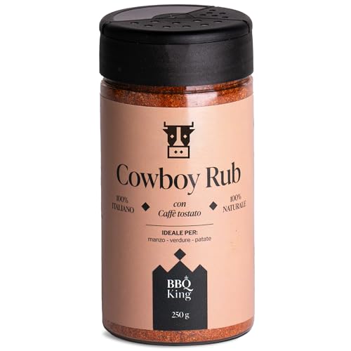 BBQ KING - Cow Boy Rub 250 Gr Packung, Dry Rub Steak Bbq Ideal für Barbecue und Grill, Küchengewürzset 100% Made in Italy, Gewürzmischung für Steaks, Burger oder Braten von BBQ KING SPICES ARE ALWAYS THE SECRET