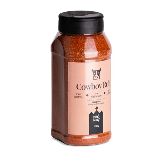 BBQ KING - Cow Boy Rub 600 Gr Pack, Dry Rub Steak Bbq Ideal für Barbecue und Grill, Küchengewürzset 100% Made in Italy, Gewürzmischung für Steaks, Burger oder Braten von BBQ KING SPICES ARE ALWAYS THE SECRET