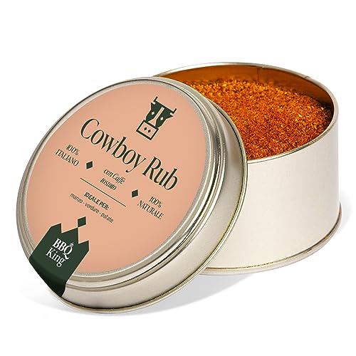 BBQ KING - Cow Boy Rub Pack à 70 Gr, Dry Rub Bbq für Steaks Ideal für Barbecue und Grill, Cucina 100% Gewürz Set Made in Italy, Gewürzmischung für Steaks, Hamburger oder Braten von BBQ KING SPICES ARE ALWAYS THE SECRET