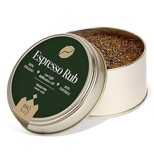 BBQ KING - Espresso Rub 70 Pack, Dry Rub Bbq für Rind Ideal für Barbecue und Grill, Set Cucina Gewürze 100% Made in Italy, Gewürzmischung für Fleisch Rot (Rind, Beef Ribs) von BBQ KING SPICES ARE ALWAYS THE SECRET