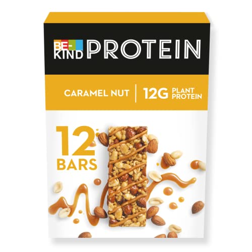 BE-KIND Protein-Riegel, glutenfreier Snack-Riegel, Caramel Nut, hoher Ballaststoffgehalt, Proteinquelle, ohne künstliche Farb-, Aroma- oder Konservierungsstoffe, 12 x 50g von BE-KIND