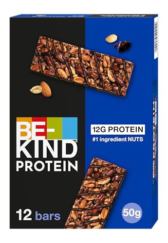 BE-KIND Protein-Riegel, glutenfreier Snack-Riegel, Dark Chocolate Nut, hoher Ballaststoffgehalt, Proteinquelle, ohne künstliche Farb-, Aroma- oder Konservierungsstoffe, 12 x 50g von BE-KIND