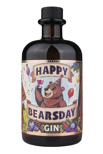 Happy Bearsday Gin | mit fruchtigen Gin Botanicals aus Beeren | hergestellt in Deutschland | schönes Gin Geschenk zum Geburtstag | 500ml 40% Vol. von BEARY