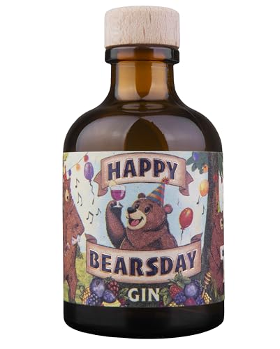 Happy Bearsday Gin | mit fruchtigen Gin Botanicals aus Beeren | hergestellt in Deutschland | schönes Gin Geschenk zum Geburtstag | 50ml von BEARY