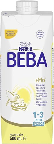 BEBA Junior 1-3 Jahre Milchgetränk trinkfertig, Babynahrung mit HMO 2'-FL, ohne Palmöl, 1er Pack (1 x 500ml) von BEBA