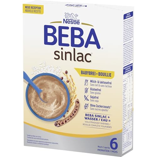 BEBA SINLAC glutenfreier Reisbrei, Sojafrei, Milch- & Laktosefrei, (1er Pack (1 x 250g)) von BEBA