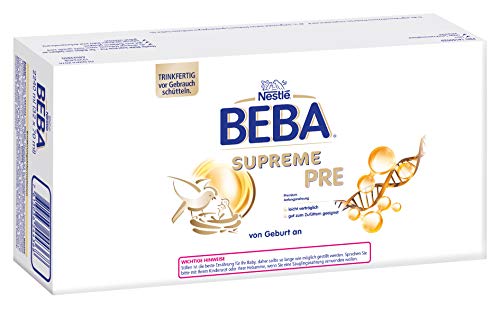 BEBA SUPREME PRE Anfangsmilch: trinkfertige Portionsflaschen, mit Omega 3, 6er Pack (32 x 70 ml) von BEBA