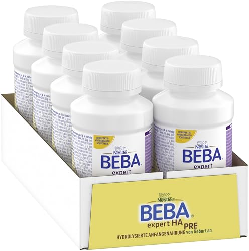 BEBA expert HA PRE Hydrolysierte Anfangsnahrung, Säuglingsnahrung von Geburt an, 8er Pack (8 x 200ml) von BEBA