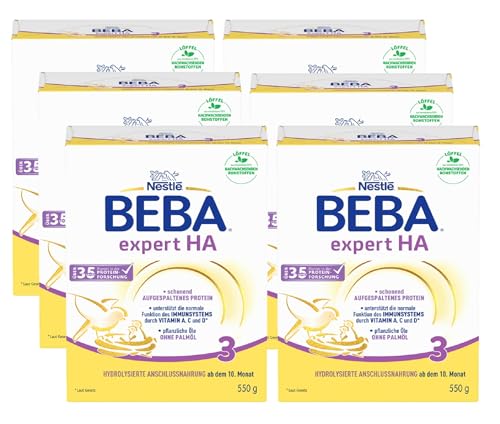 Nestlé BEBA expert HA 3 Hydrolysierte Anschlussnahrung, ab dem 10. Monat, 6er Pack (6 x 550g) von BEBA
