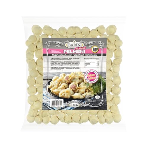 BARIN Pelmjaschi Malyshy – Kinder Pelmeni mit Putenfleisch, 500 g, handgemachte Teigtaschen mit Fleisch, tiefgefroren, Fertiggericht von BEM