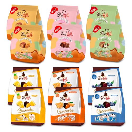 Uniconf 12-er BonRoll-Set: Fruchtgelee & Caramel-Toffees je in 6 Geschmacksrichtungen (1,2kg) von BEM