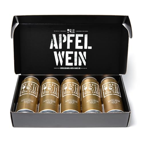 BEMBEL WITH CARE Apfelwein-Gold-Quitte Care-Paket 5 x 0,5L inkl. Pfand und einer BEMBEL WITH CARE Postkarte von BEMBEL WITH CARE