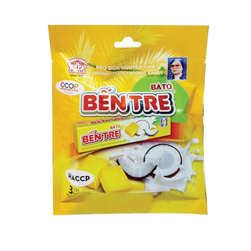 BEN TRE Original Kokosnuss Kaubonbon Maoam Style Natürlich Soft Intensives Geschmackserlebnis ohne negativen Einfluss synthetischer Zusatzstoffe Einzigartiges Rezept Anwohner Mekong Delta Vietnam (2) von BEN TRE