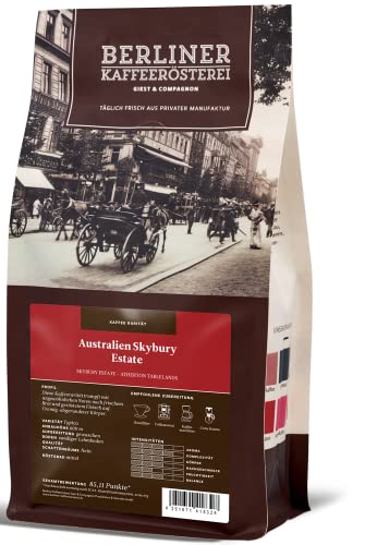 Berliner Kaffeerösterei - Australien Skybury Estate (250g / ganze Bohne), Röstgrad Kaffee: mittel, 100% Arabica Bohnen, Aromaprofil: Floral/Nussig/Röstig von BERLINER KAFFEERÖSTEREI GIEST & COMPAGNON