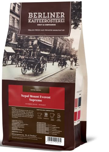 Berliner Kaffeerösterei - Nepal Mount Everest Supreme (250g / gemahlen), Röstgrad Kaffee: mittel, 100% Arabica Bohnen, Aromaprofil: Nussig/Röstig/Süß von BERLINER KAFFEERÖSTEREI GIEST & COMPAGNON