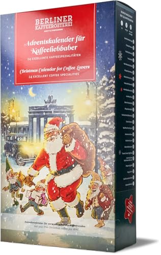 Berliner Kaffeerösterei - Kaffee-Adventskalender 24 Premium Sorten (gemahlen), Weihnachtskalender Geschenk für Sie und Ihn, Inhalt: 1200gr von BERLINER KAFFEERÖSTEREI GIEST & COMPAGNON