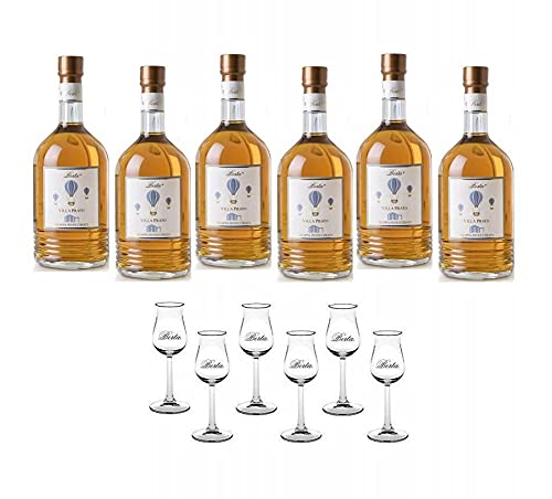 VILLA PRATO GRAPPA INVECCHIATA 1 LT 6 Flaschen mit 6 Glsern von BERTA