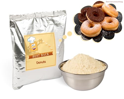 BEST BACK Donut-Mix – Fluffige Donuts in Minuten | Einfach Wasser hinzufügen, ohne Frischei | Ideal für Gastronomie, Catering & Zuhause von BEST BACK