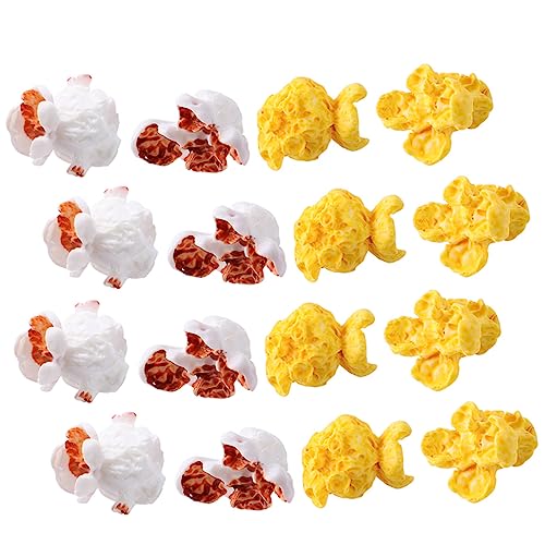 BESTonZON 50 Stück Künstliches Popcorn Künstliches Lebensechtes Popcorn Miniatur Popcorn-anhänger Kleine Popcorn-Modelle Künstliche Popcorn-verzierung Gefälschtes Mini-Popcorn Plastik von BESTonZON