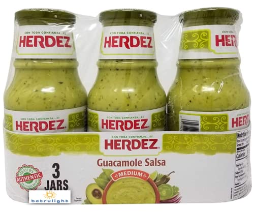 BETRULIGHT Authentic Mexikos #1 Salsa Keto Friendly Herdez Guacamole Salsa Vorteilspack | 15oz Glas | + Betrulight Kühlschrankmagnet (Medium - 3 Stück) von BETRULIGHT