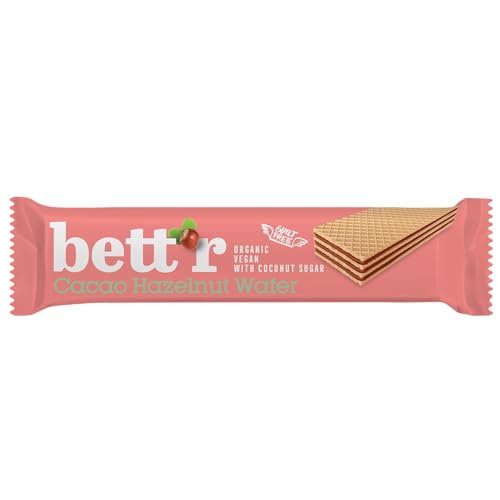 BETT'R: Cacao Hazelnut Wafer - Kakao Haselnuss Waffelschnitte (20x30g) von bett r