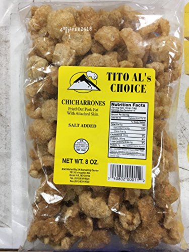 Tito Al's Choice Chicharrones (gebratenes Schweinefett mit angenähter Haut), 237 ml, 2 Stück (Salzzusatz) von BFYSYO