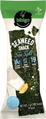 BIBIGO Seealgen Snack, gewürzt, Salz, 6er Pack (6 x 4 g) von CJ