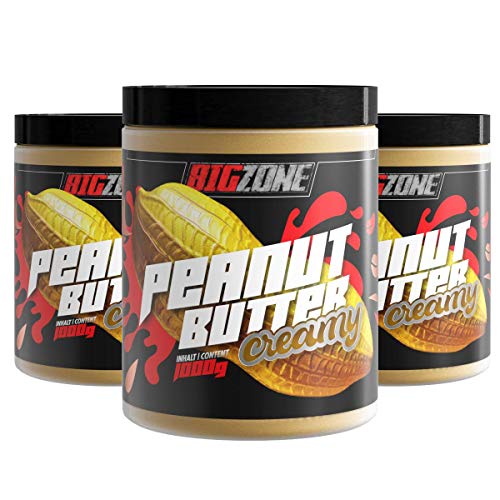 Big Zone Peanut Butter Erdnussbutter Erdnuss Butter 3 x 1000g Set (Creamy) von BIG ZONE high quality sportsnutrition