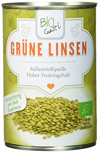 Biogustí Grüne Linsen Bio, 12 x 400 g von BIO Gusti