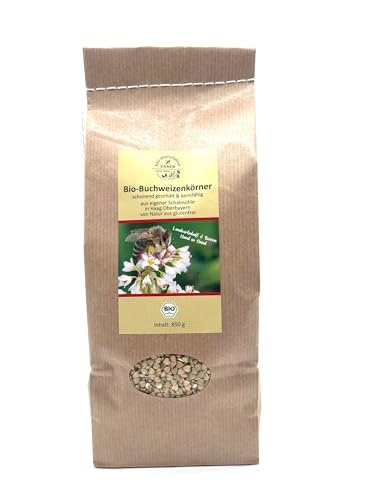 Bio-Buchweizenkörner 850 g, schonend geschält ohne Wärmezufuhr und angebaut in Oberbayern/Deutschland, von Natur aus glutenfrei, vegan, vegetarisch von BIO-Manufaktur ERBER 100% Natur