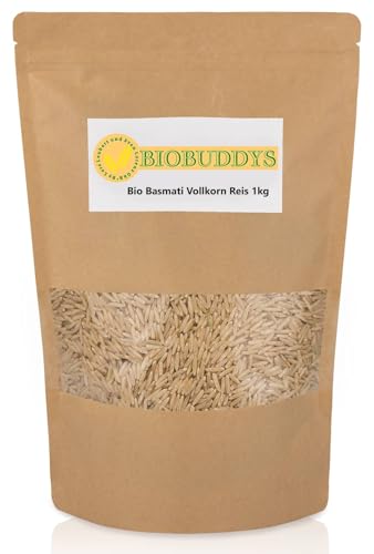 Bio Basmati Vollkorn Reis – natürlich, aromatisch & vollkorn – ideal für vollwertige Mahlzeiten, glutenfrei von BIOBUDDYS