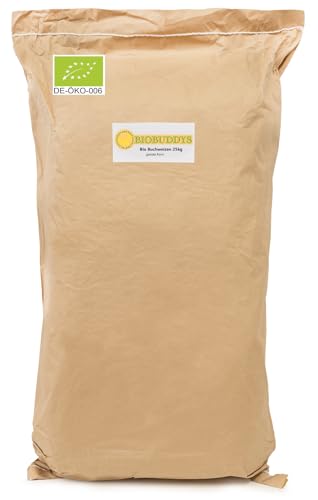 Bio Buchweizen - Die glutenfreie Alternative zu Dinkel, Weizen, Roggen und Co. - Bio Buchweizenkorn 25kg von BIOBUDDYS