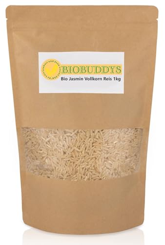 Bio Jasmin Vollkornreis 1kg – Reis für einen aromatischen Genuss mit Vollkornkraft von BIOBUDDYS