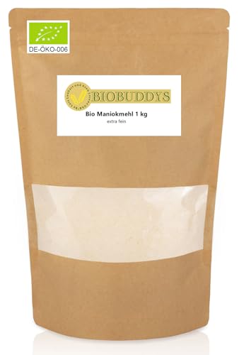 Bio Maniokmehl 1kg - die tropische Kartoffel, auch Tapioka, Cassava oder Yuca von BIOBUDDYS