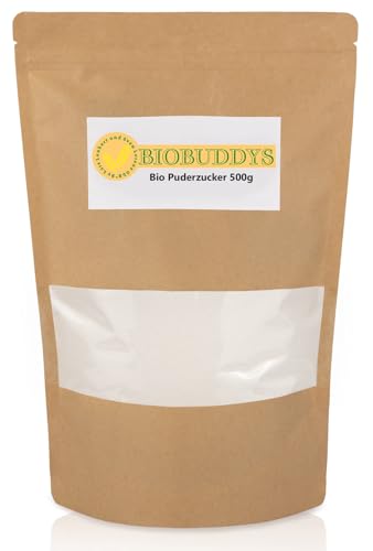 Bio Puderzucker 500g – natürlich, fein & ideal für Backen, Glasieren & Dekorieren – ein idealer Staubzucker von BIOBUDDYS