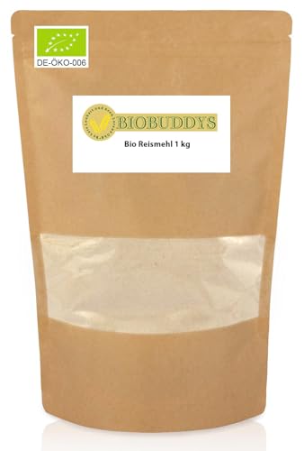 Bio Reismehl - 2x 1kg feines glutenfreies Vollkornmehl aus europäischem Bio Reis von BIOBUDDYS